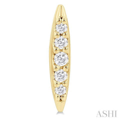1/10 Ctw Petite Boat Shape Round Cut Diamond Fashion Stud Earrings in 10K Yellow Gold