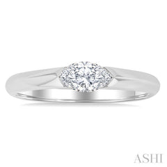 1/3 Ctw East-West Set Marquise Cut Diamond Solitaire Fashion Ring in 14K White Gold