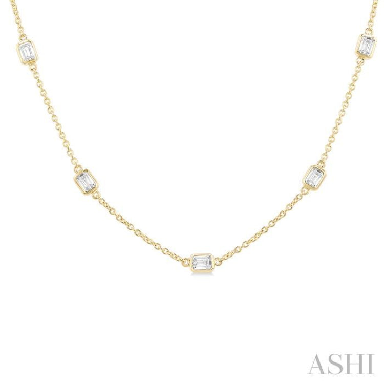 2 ctw Emerald Cut Diamond Fashion Necklace in 14K Yellow Gold