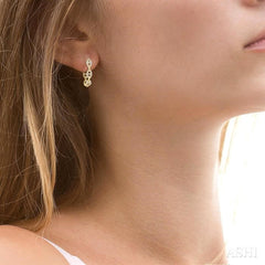 1/3 ctw Mariner Link Round Cut Diamond Fashion Hoop Earring in 14K Yellow Gold