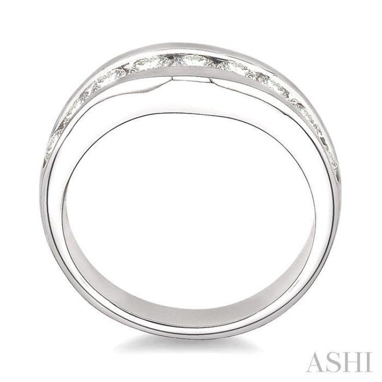 1 Ctw Round Diamond Matching Wedding Band in 14K White Gold