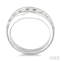 1 Ctw Round Diamond Matching Wedding Band in 14K White Gold