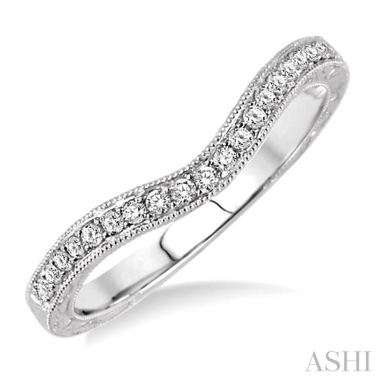 1/6 Ctw Round Cut Diamond Matching Wedding Band in 14K White Gold