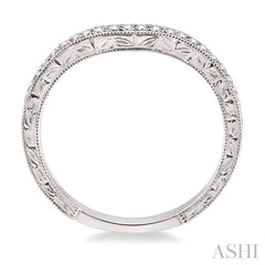 1/6 Ctw Round Cut Diamond Matching Wedding Band in 14K White Gold