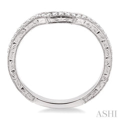 1/6 Ctw Round Cut Diamond Matching Wedding Band in 14K White Gold