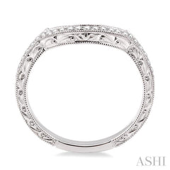 1/6 Ctw Round Cut Diamond Matching Wedding Band in 14K White Gold