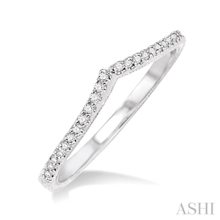 1/10 Ctw Round Cut Diamond Matching Wedding Band in 14K White Gold