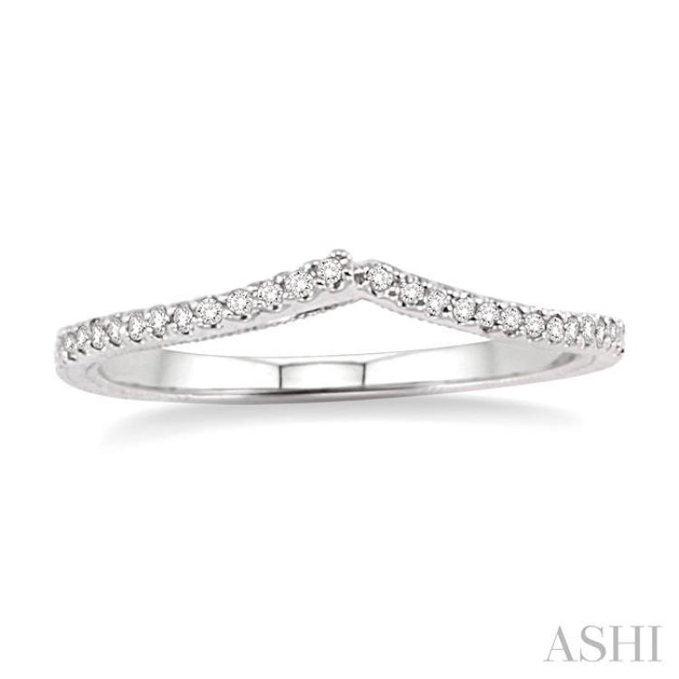 1/10 Ctw Round Cut Diamond Matching Wedding Band in 14K White Gold