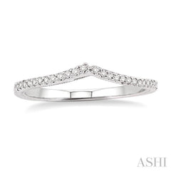 1/10 Ctw Round Cut Diamond Matching Wedding Band in 14K White Gold