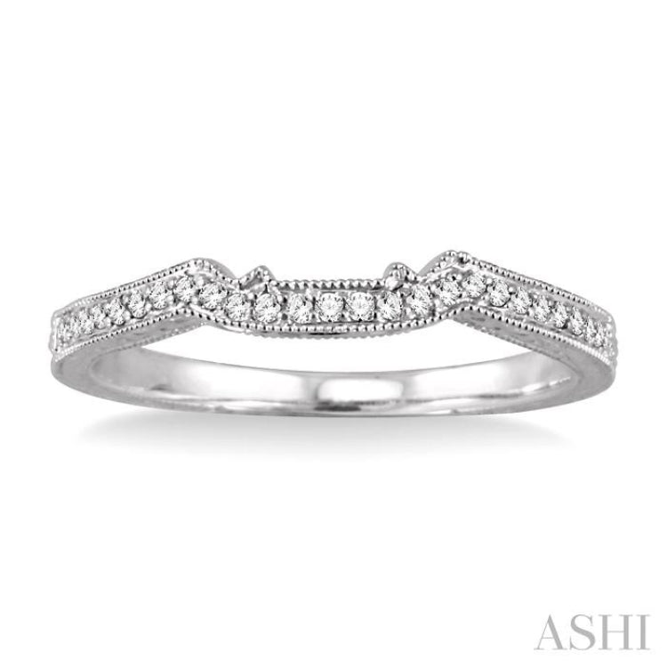 1/10 Ctw Round Cut Diamond Matching Wedding Band in 14K White Gold