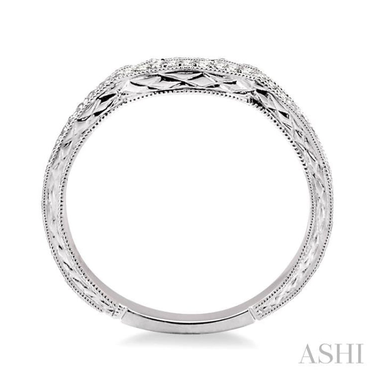 1/10 Ctw Round Cut Diamond Matching Wedding Band in 14K White Gold