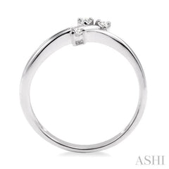 1/10 Ctw Round Cut Diamond Ring in 14K White Gold