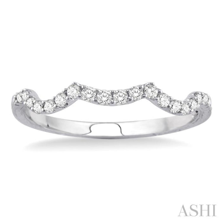 1/5 Ctw Round Cut Diamond Wedding Band in 14K White Gold