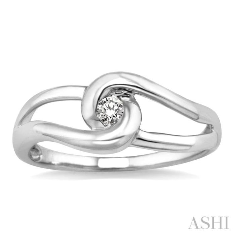 1/20 Ctw Round Cut Diamond Ring in 14K White Gold