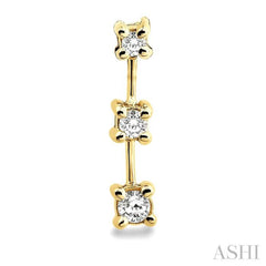 1/4 Ctw Round Cut Diamond Earrings in 14K Yellow Gold