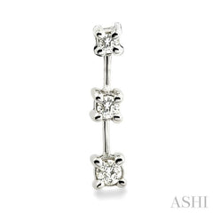 1/4 Ctw Round Cut Diamond Earrings in 14K White Gold