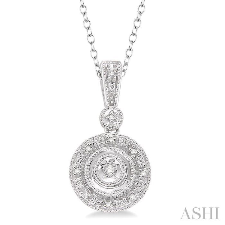 1/20 Ctw Single Cut Diamond Pendant in Sterling Silver with Chain