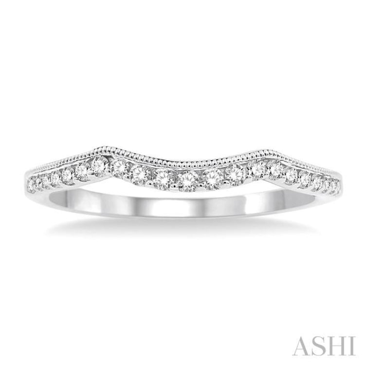 1/6 Ctw Round Cut Diamond Wedding Band in 14K White Gold