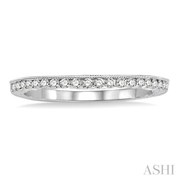 1/5 Ctw Round Cut Diamond Wedding Band in 14K White Gold