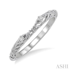 1/50 Ctw Round Cut Diamond Wedding Band in 14K White Gold