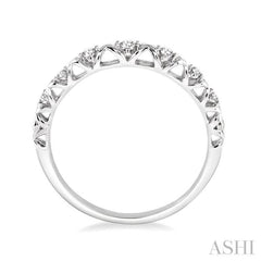 1/20 Ctw Round Cut Diamond Wedding Band in 14K White Gold