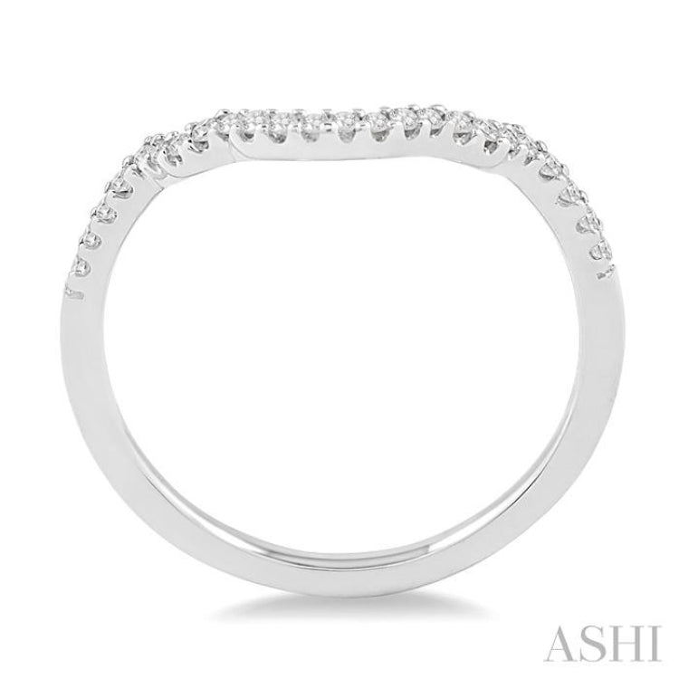 1/10 Ctw Round Cut Diamond Wedding Band in 14K White Gold