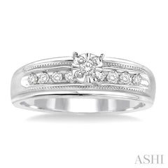 1/8 Ctw Round Cut Diamond Engagement Ring in 10K White Gold