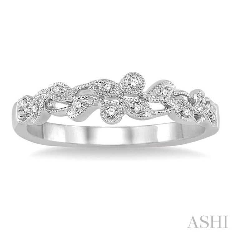 1/20 Ctw Round Cut Diamond Wedding Band in 14K White Gold