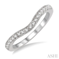 1/5 Ctw Round Cut Diamond Wedding Band in 14K White Gold