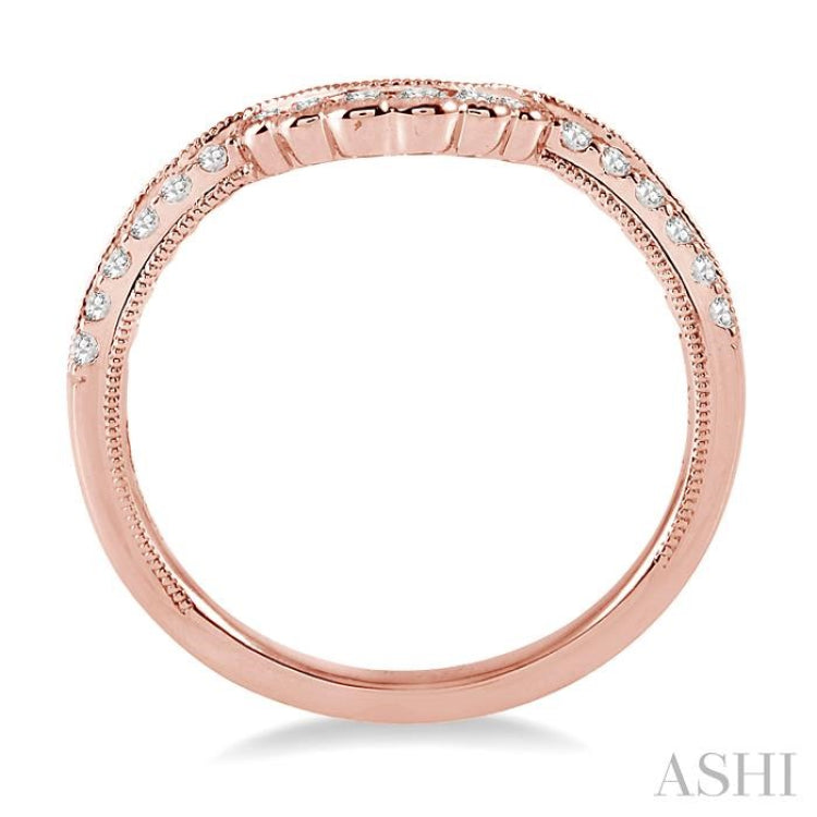 1/5 Ctw Round Cut Diamond Wedding Band in 14K Rose Gold