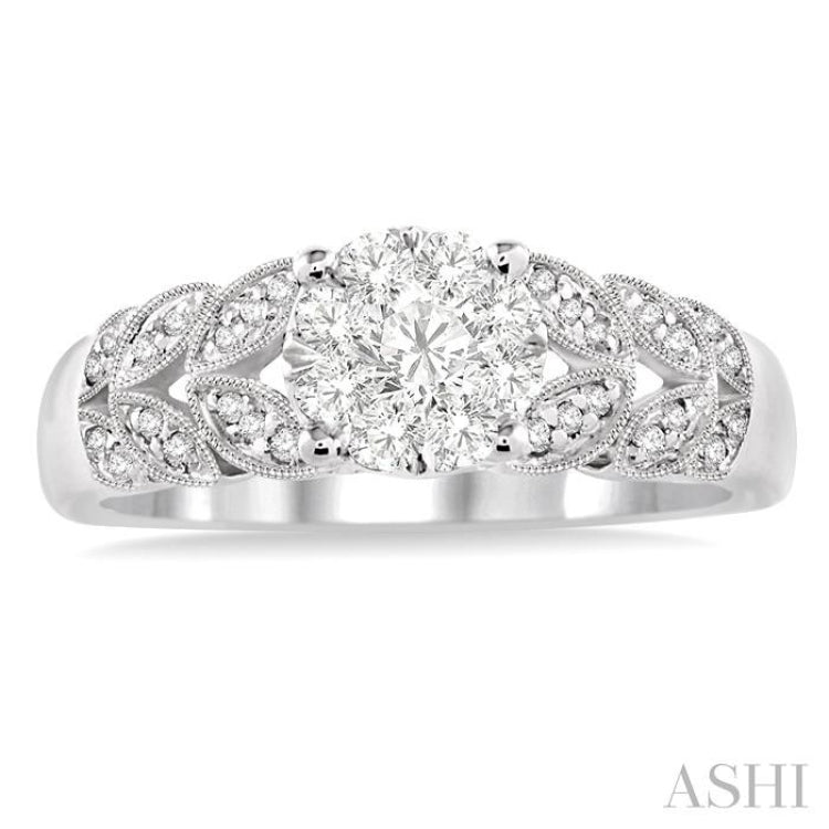 1/3 Ctw Lovebright Round Cut Diamond Ring in 10K White Gold