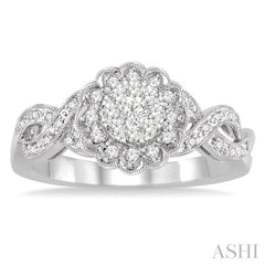 1/3 Ctw Lovebright Round Cut Diamond Ring in 10K White Gold