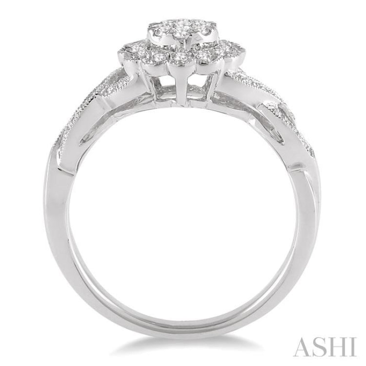 1/3 Ctw Lovebright Round Cut Diamond Ring in 10K White Gold