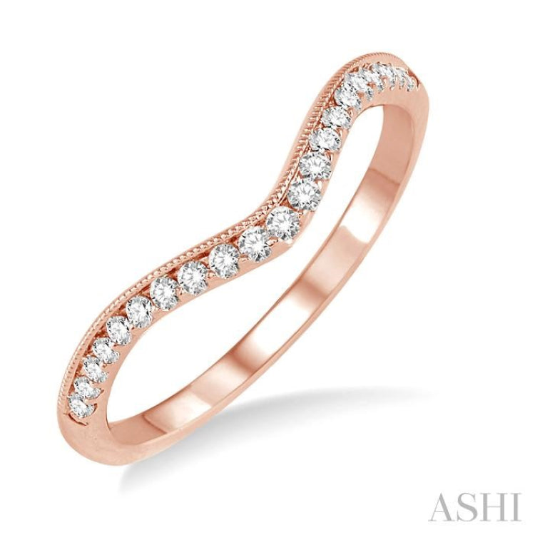 1/5 Ctw Round Cut Diamond Wedding Band in 14K Rose Gold