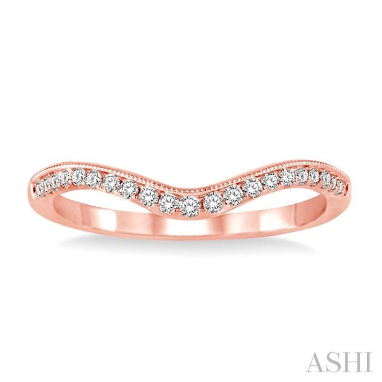 1/5 Ctw Round Cut Diamond Wedding Band in 14K Rose Gold