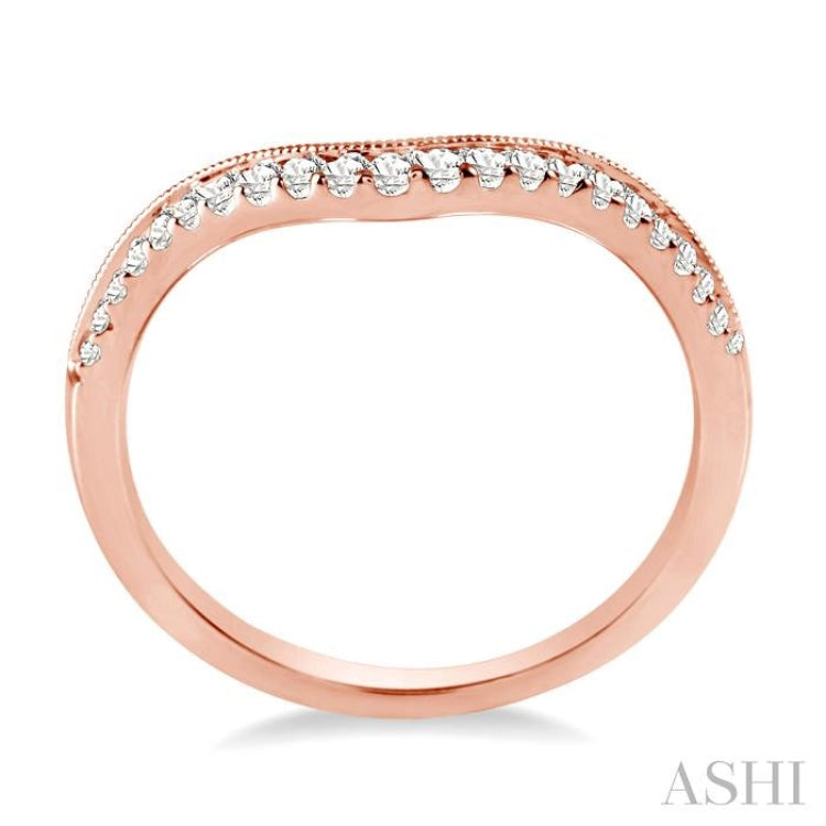 1/5 Ctw Round Cut Diamond Wedding Band in 14K Rose Gold