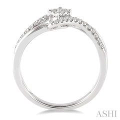 1/4 Ctw Lovebright Round Cut Diamond Ring in 14K White Gold