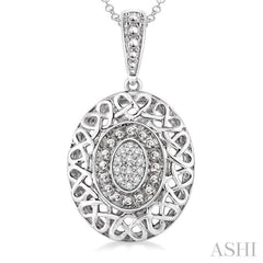 1/20 Ctw Single Cut Diamond Fashion Pendant in Sterling Silver with Chain