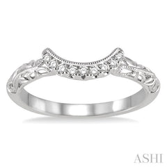 1/10 Ctw Round Cut Diamond Wedding Band in 14K White Gold