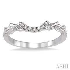 1/20 Ctw Round Cut Diamond Wedding Band in 14K White Gold