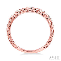 1/20 Ctw Round Cut Diamond Wedding Band in 14K Rose Gold