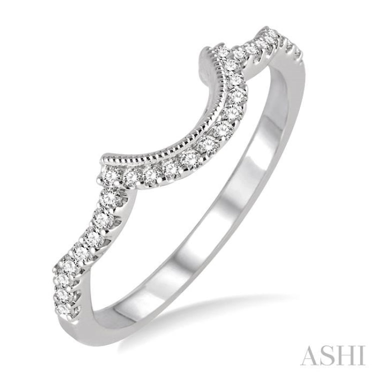 1/6 Ctw Round Cut Diamond Wedding Band in 14K White Gold