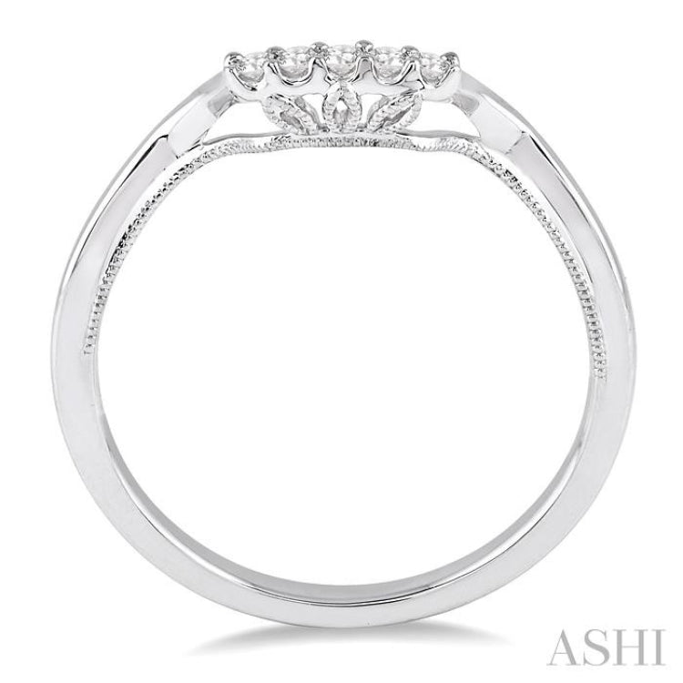 1/20 Ctw Round Cut Diamond Wedding Band in 14K White Gold