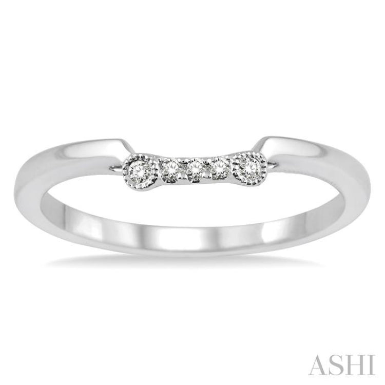 1/20 Ctw Round Cut Diamond Wedding Band in 14K White Gold