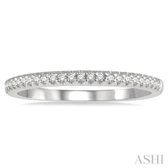 1/10 Ctw Round Cut Diamond Wedding Band in 14K White Gold