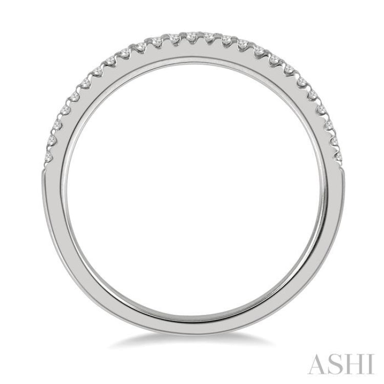 1/10 Ctw Round Cut Diamond Wedding Band in 14K White Gold