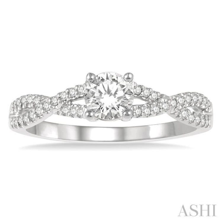 1/6 Ctw Diamond Semi-mount Engagement Ring in 14K White Gold