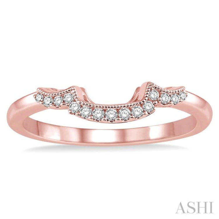 1/10 Ctw Round Cut Diamond Wedding Band in 14K Rose Gold