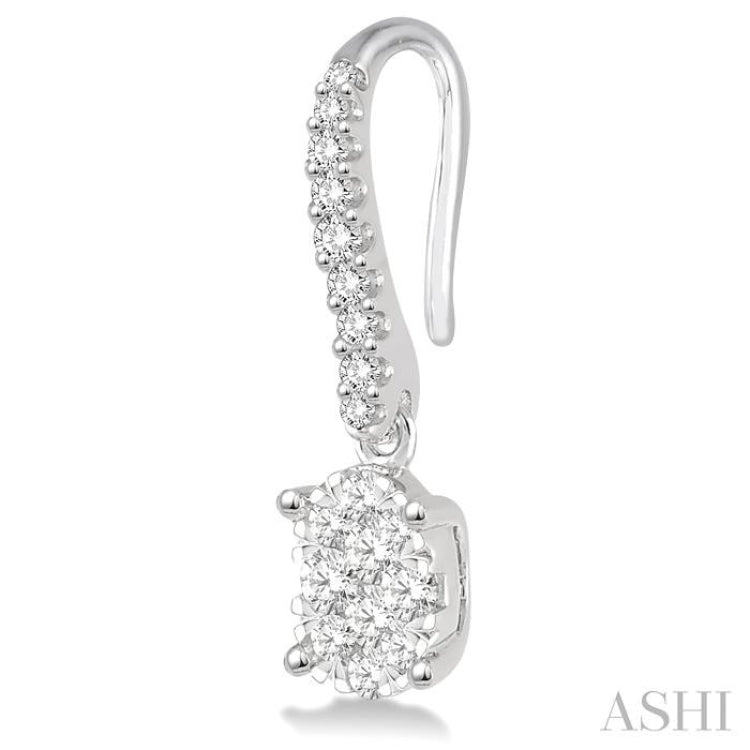 3/4 Ctw Oval Shape Diamond Lovebright Earrings in 14K White Gold