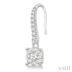 3/4 Ctw Round Shape Diamond Lovebright Earrings in 14K White Gold